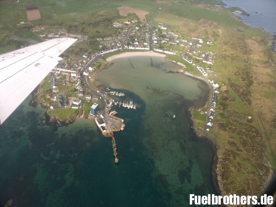 Port Ellen im Überflug